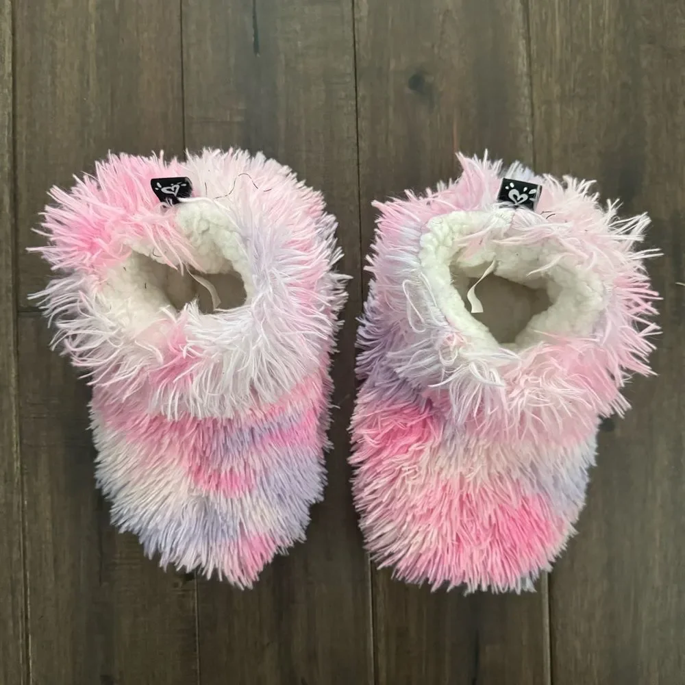 Justice Pastel Fuzzy Slippers Girls 5